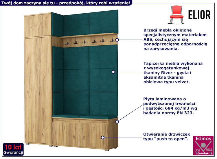 Szafa z siedziskiem tapicerowanym - Tiro