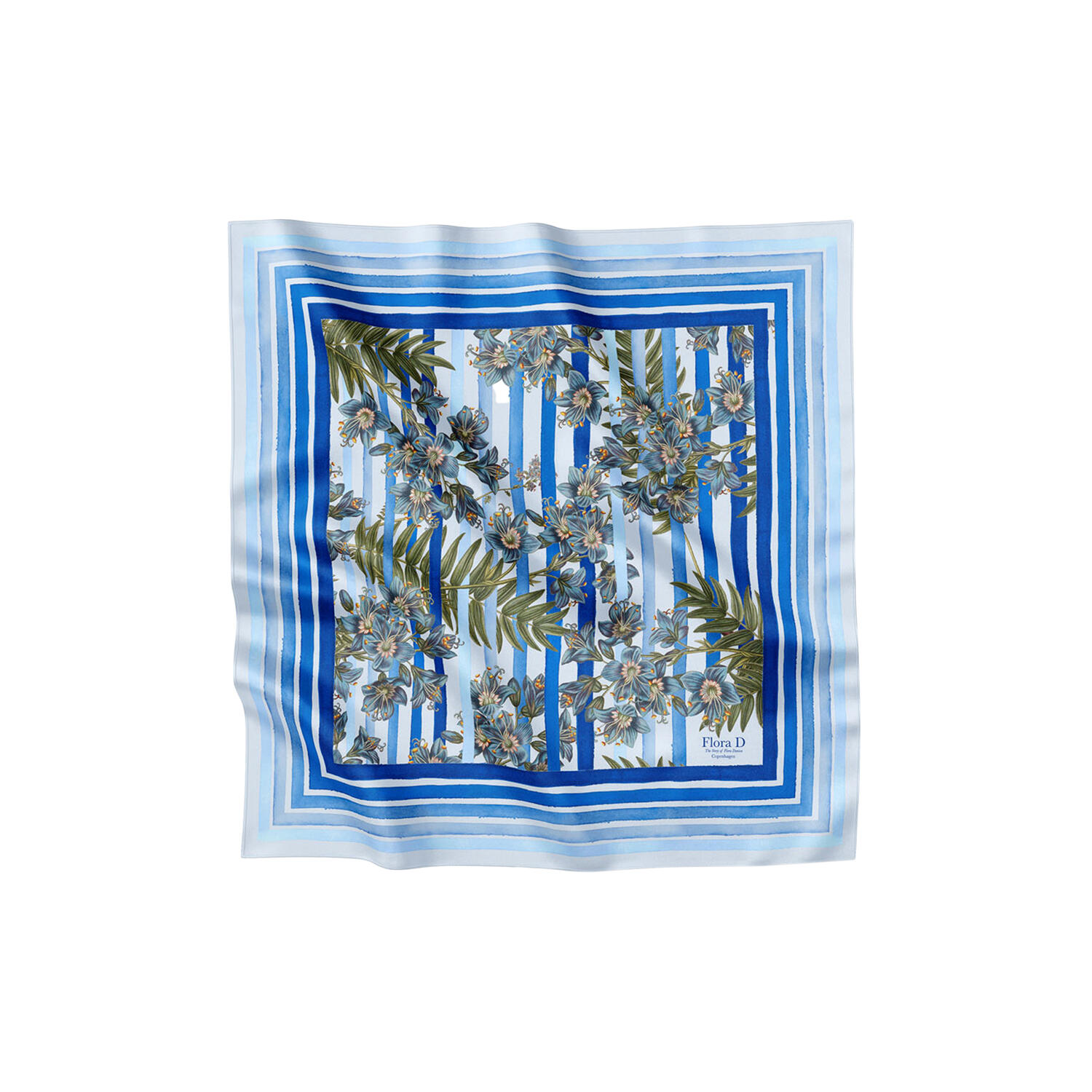 Royal Blue Striped silketørkl&aelig;de