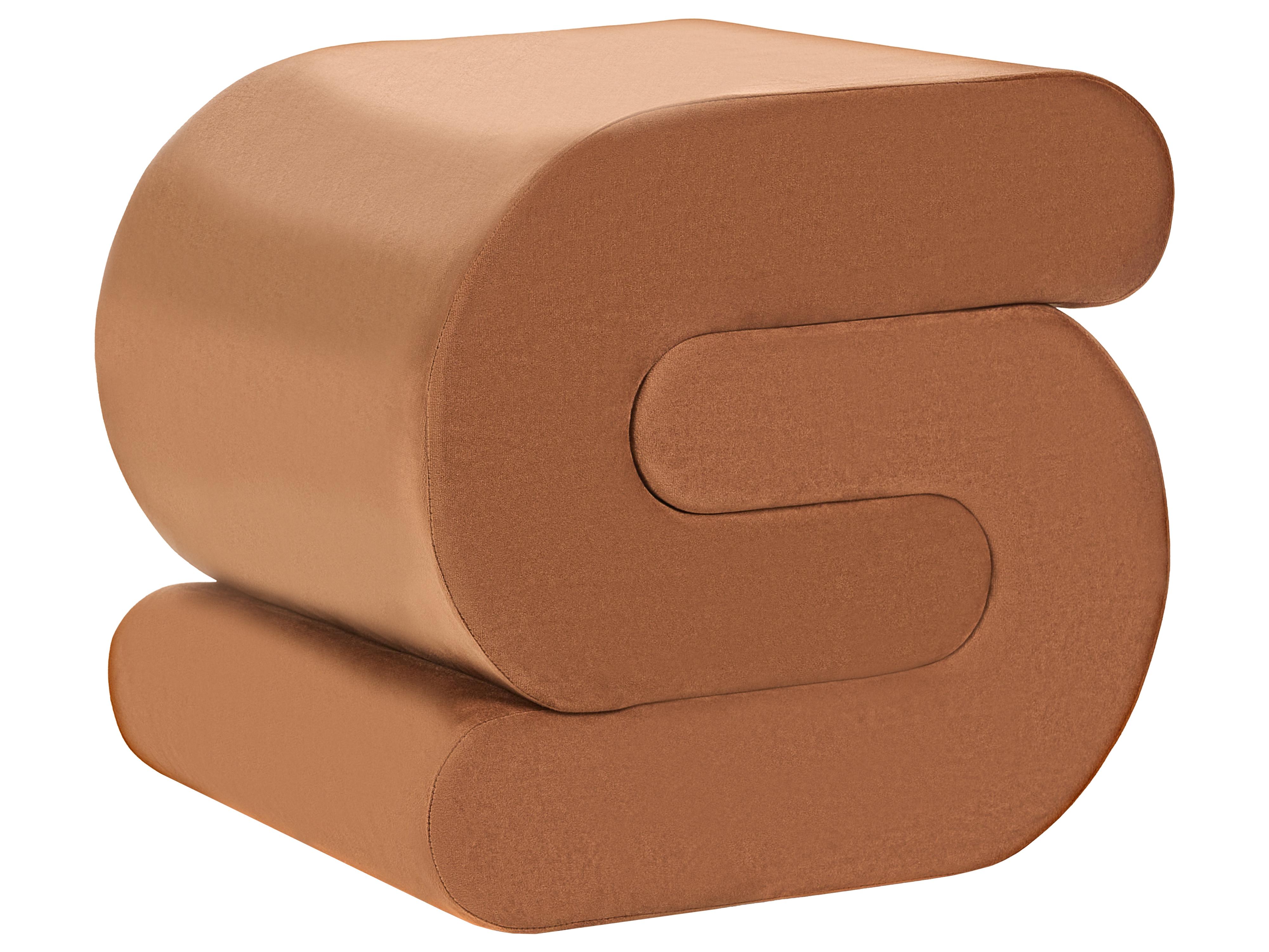 Pouffe ARCADIA Velvet Golden Brown