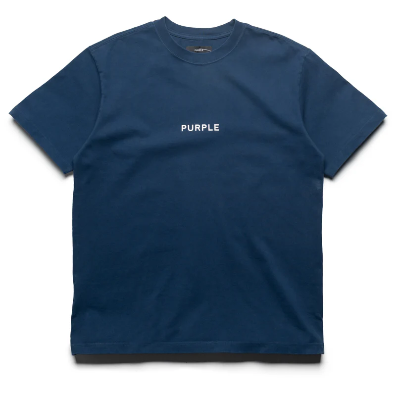 Purple Brand Wordmark Cut Tee - Navy