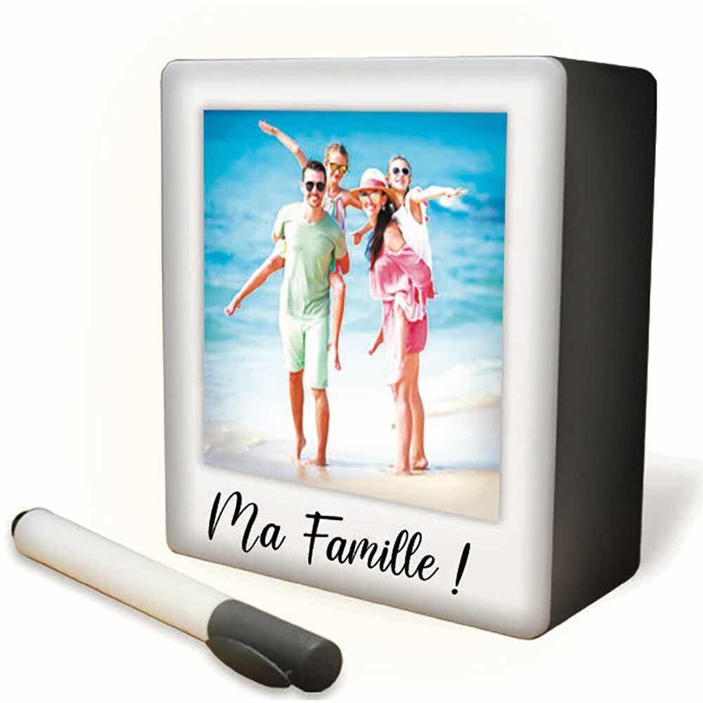 Cadre photo lumineux avec feutre 9x10cm pour photo 7.5x7.5cm
