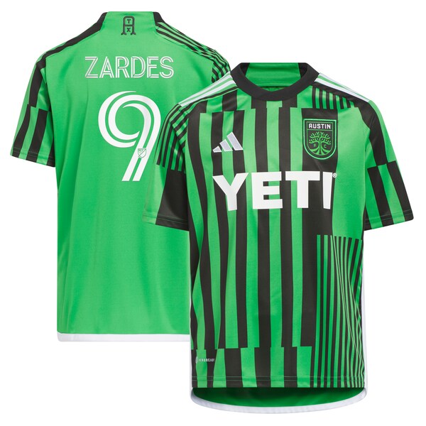 Gyasi Zardes Austin FC adidas Youth 2024 Las Voces Kit Replica Jersey - Green