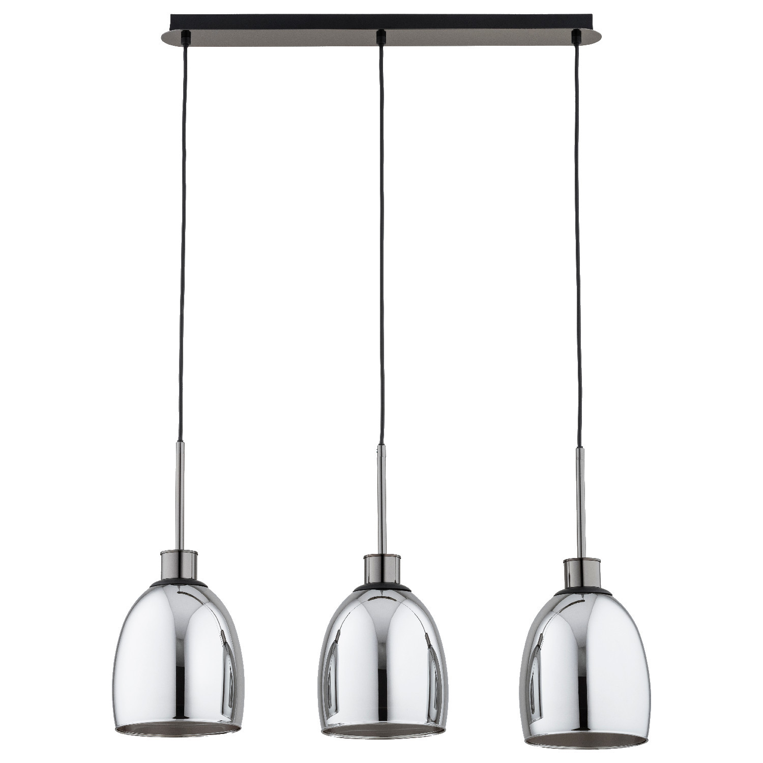 Lampa wisząca grafitowo-chromowana DERSEL 3xE27x15W wym: 95x17x75 cm Alfa
