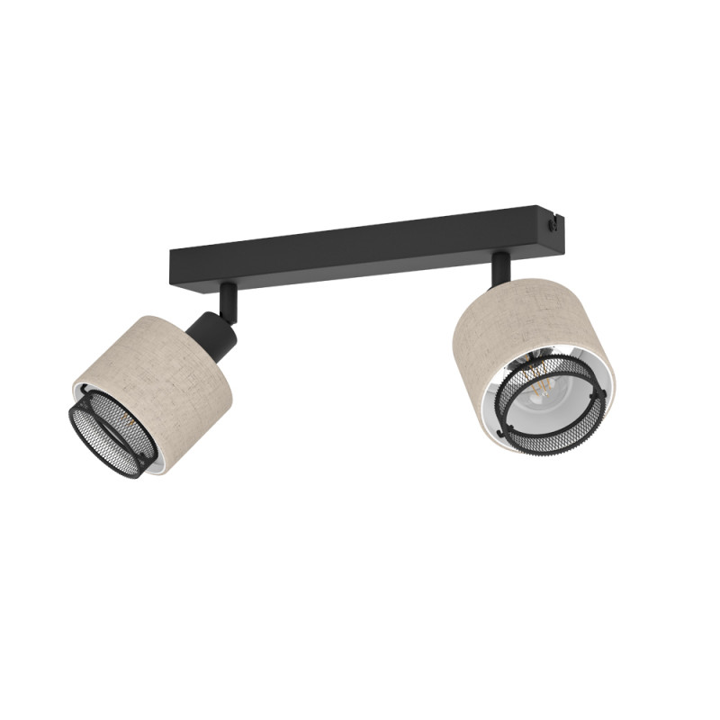 Spot Rosley noir et lin E14 2 x 40 W EGLO
