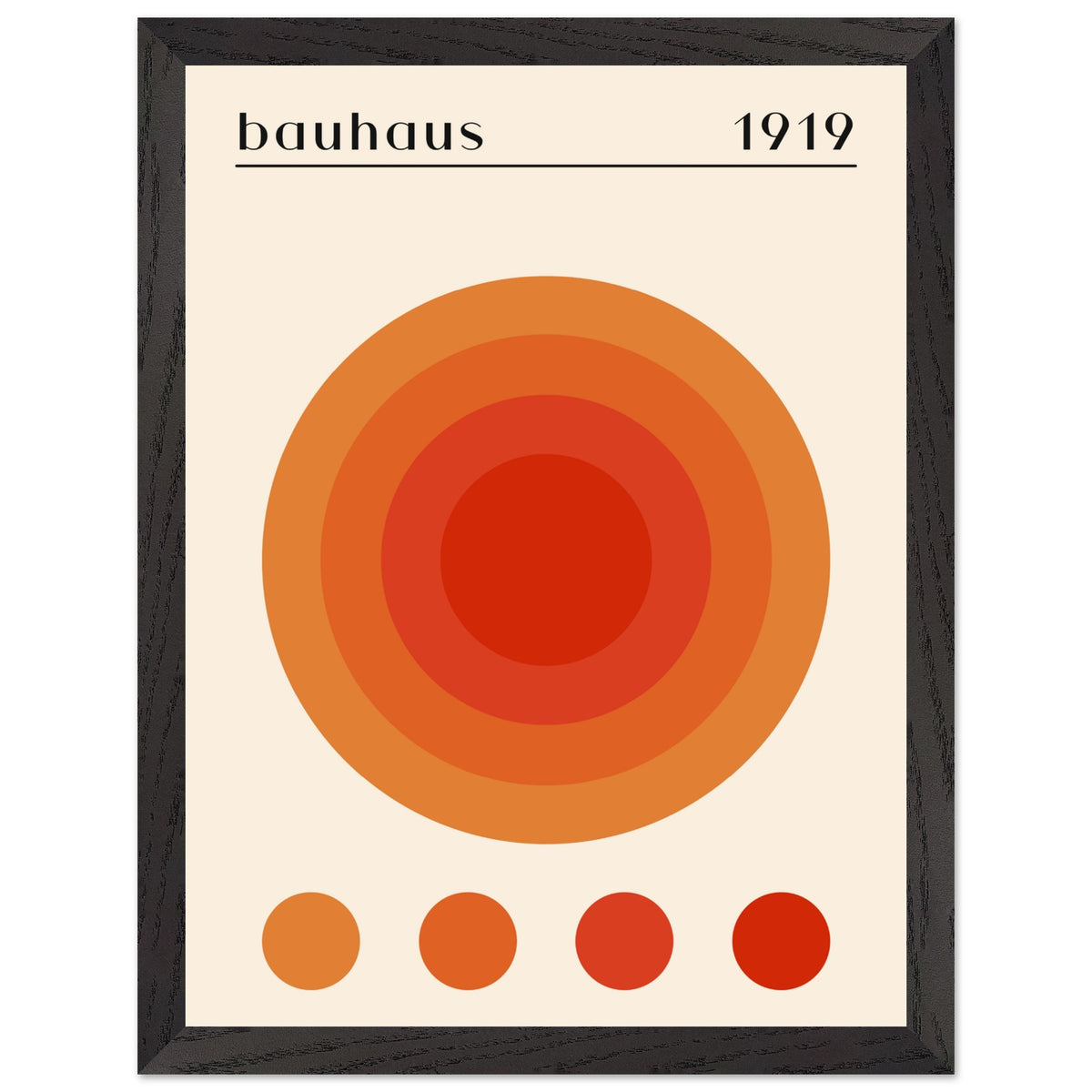 Artfulprints Poster met Lijst Bauhaus - Orange dot  - A4 21x29.7 cm - Oranje