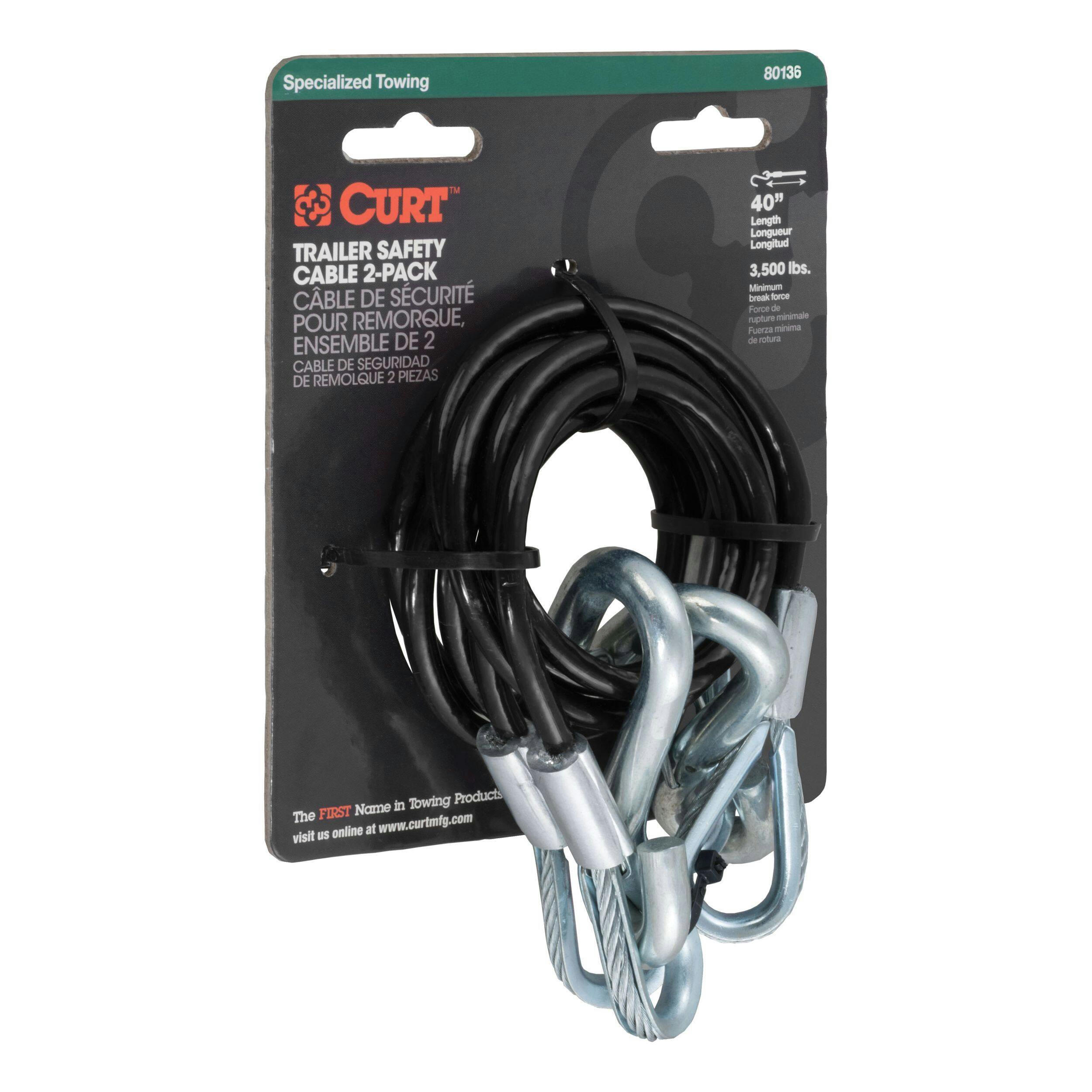 CURT 43-7/8-in Safety Cables with 2 Snap Hooks (3,500-lb, 2-pk)