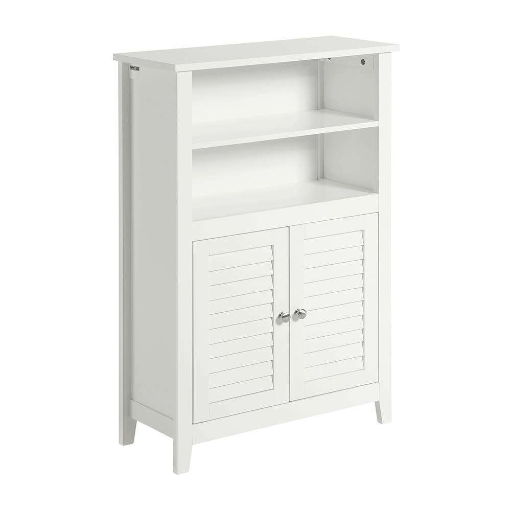 - Meuble bas 2 portes effet bois blanc