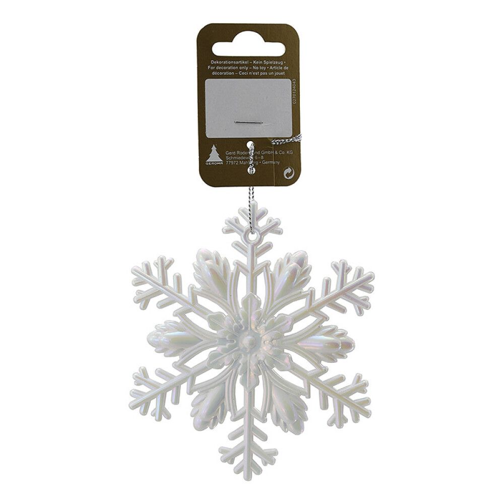 JULETREPYNT SNØFNUGG 8,5X9CM HVIT