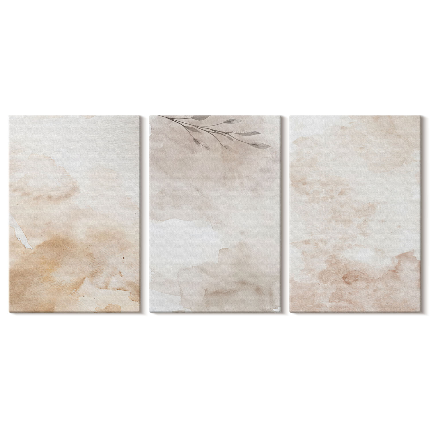 Obraz canvas 3 częściowy Pastelowe liście | 3x40x60 | Wallfluent