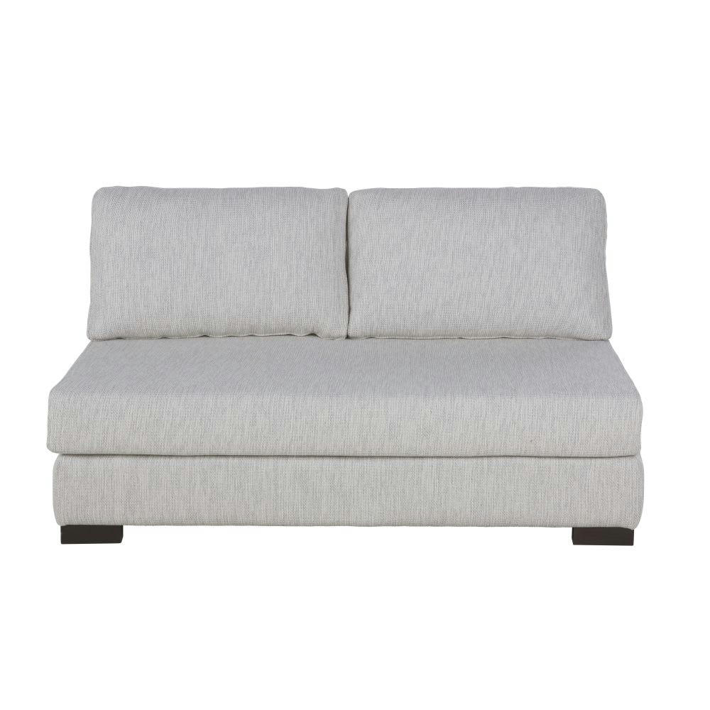 Terence - Chauffeuse pour canapé modulable 2 places en textile recyclé gris clair chiné