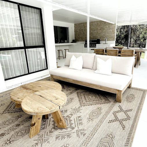 Takha Brown and Beige Tribal Flatweave Indoor Outdoor Rug