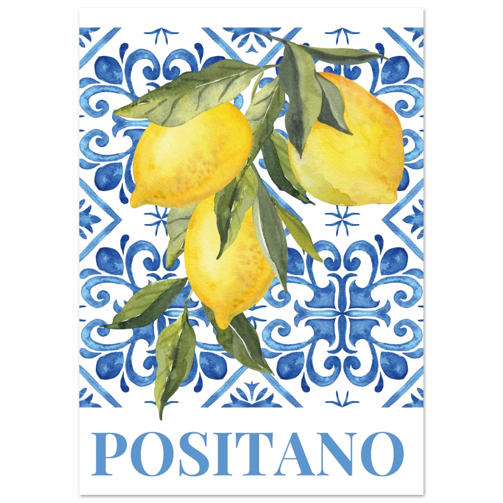 Artfulprints Poster Fruits - Lemon tree in Positano  - A4 21x29.7 cm - Meerkleurig