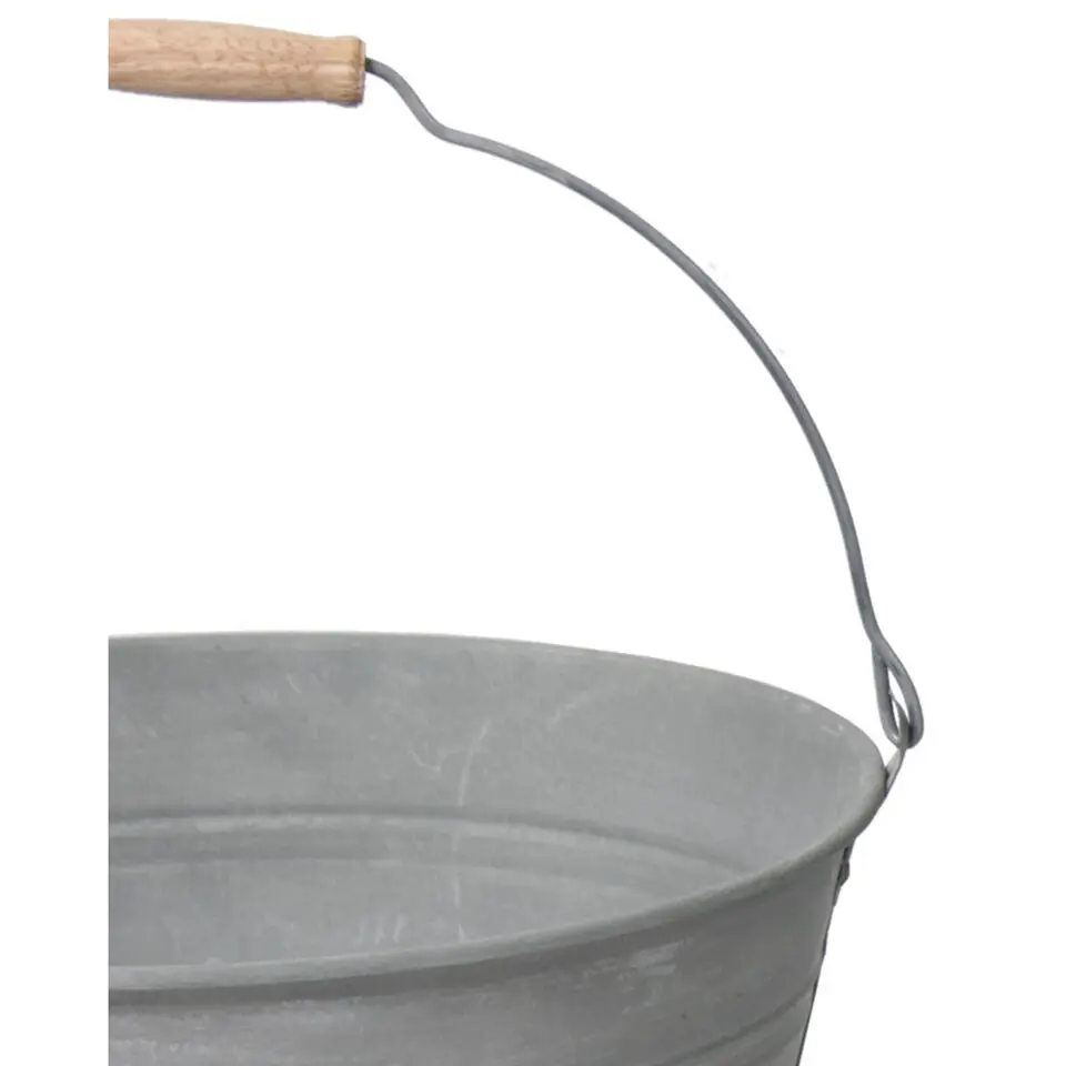 Mega Collections Emmer/plantenpot - zink - grijs - D27 x H15 cm