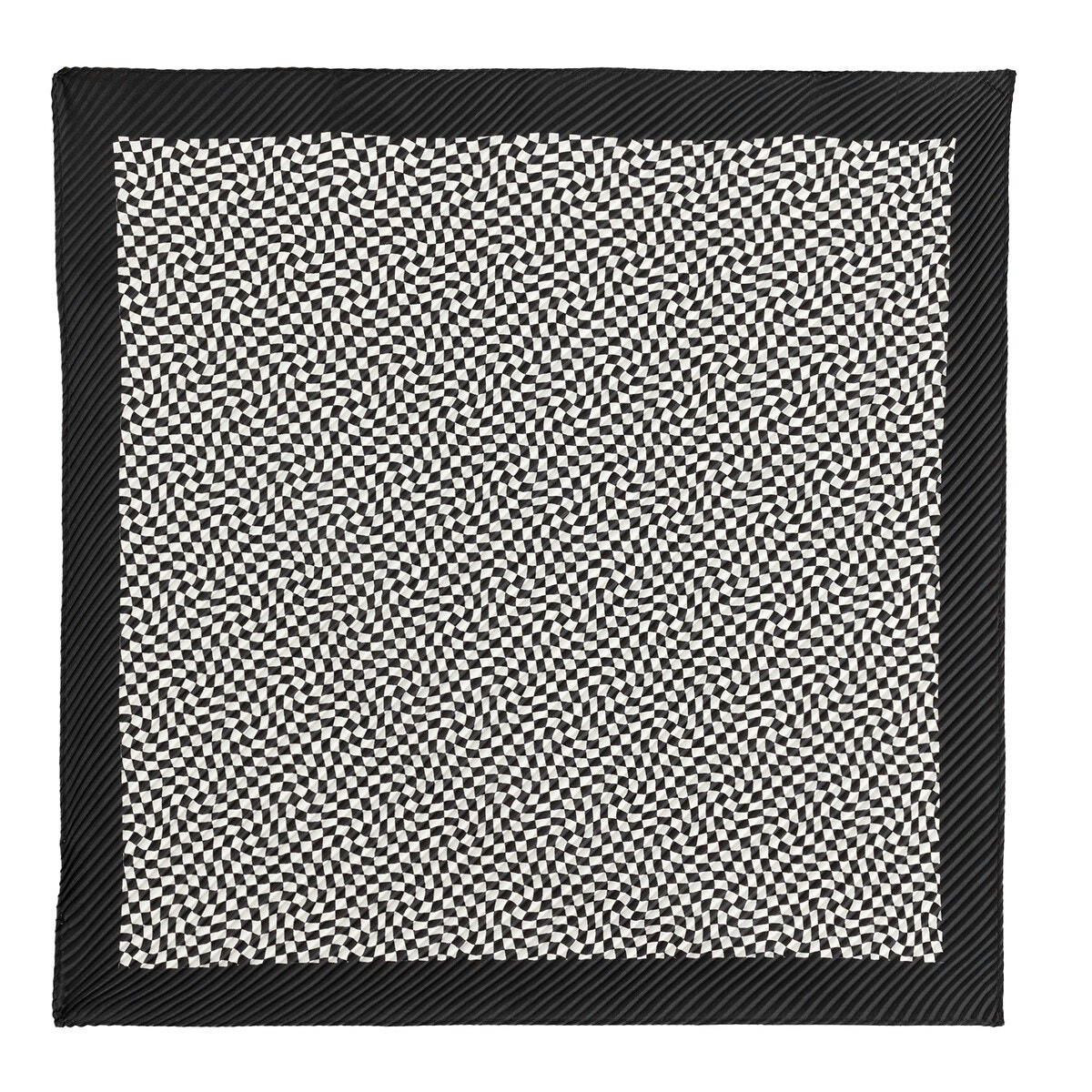 Foulard forme losange plissé imprimé damier
