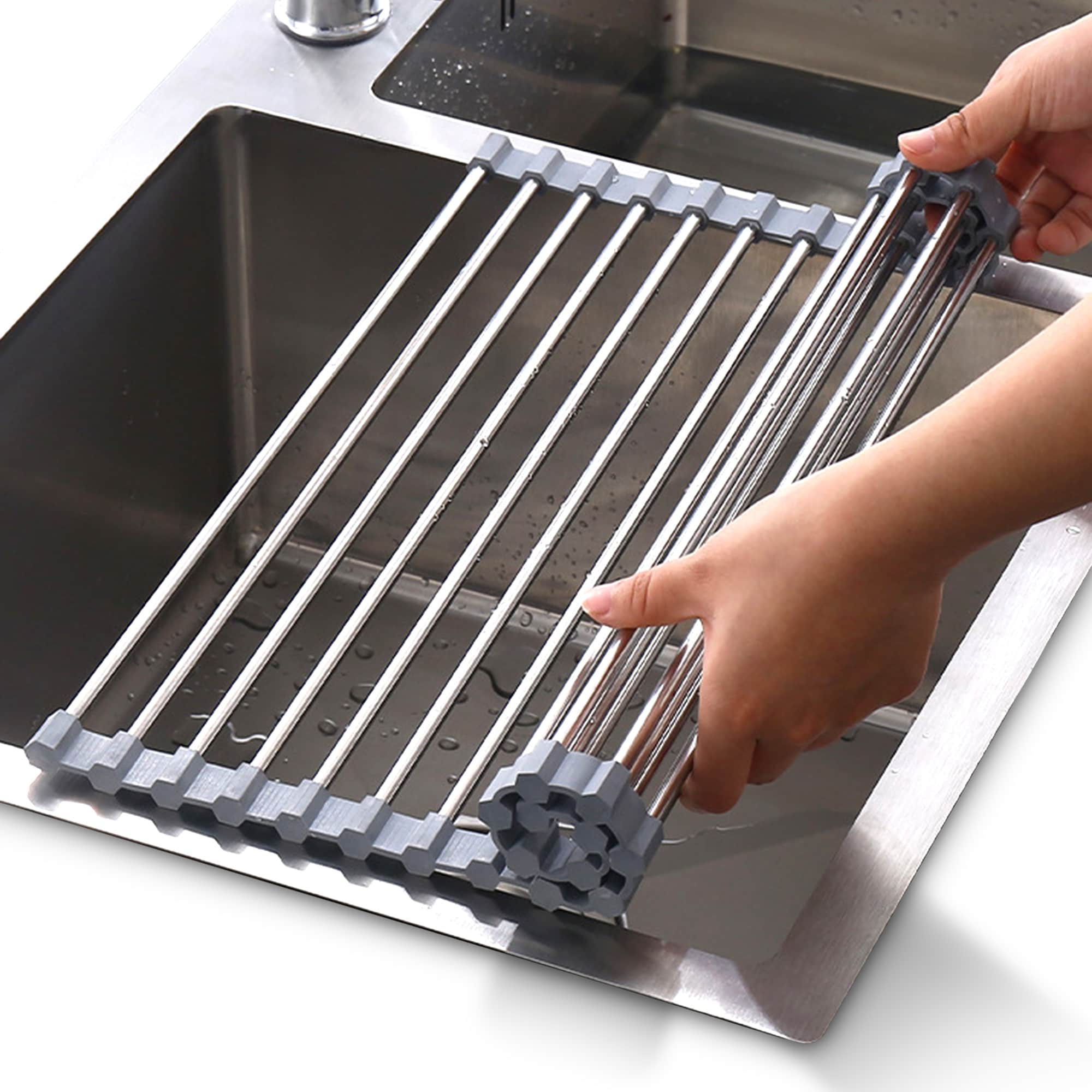 Cheer Collection Multipurpose Over The Sink Stainless Steel Drying Rack