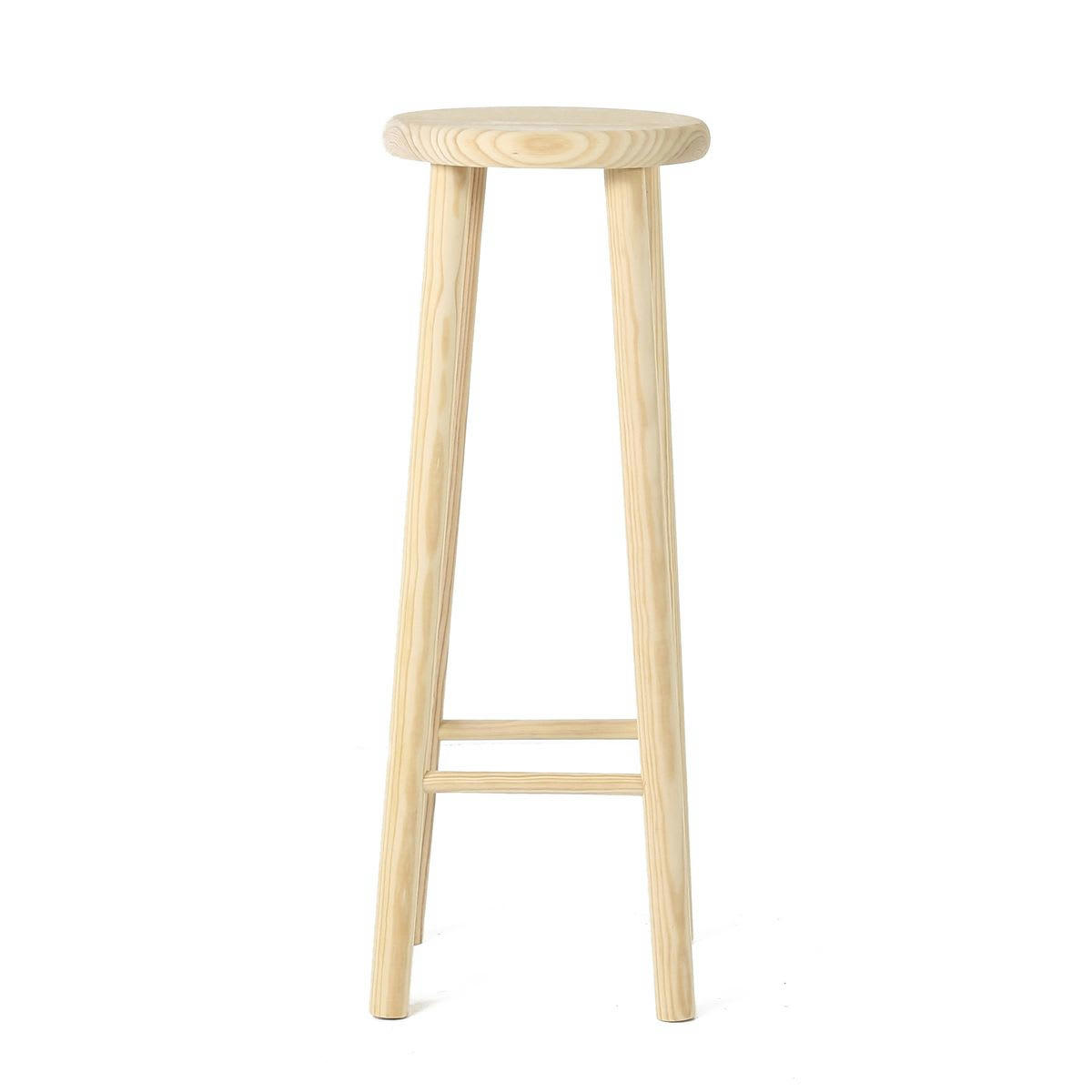 REGION - Tabouret de bar rond en bois de pin brut