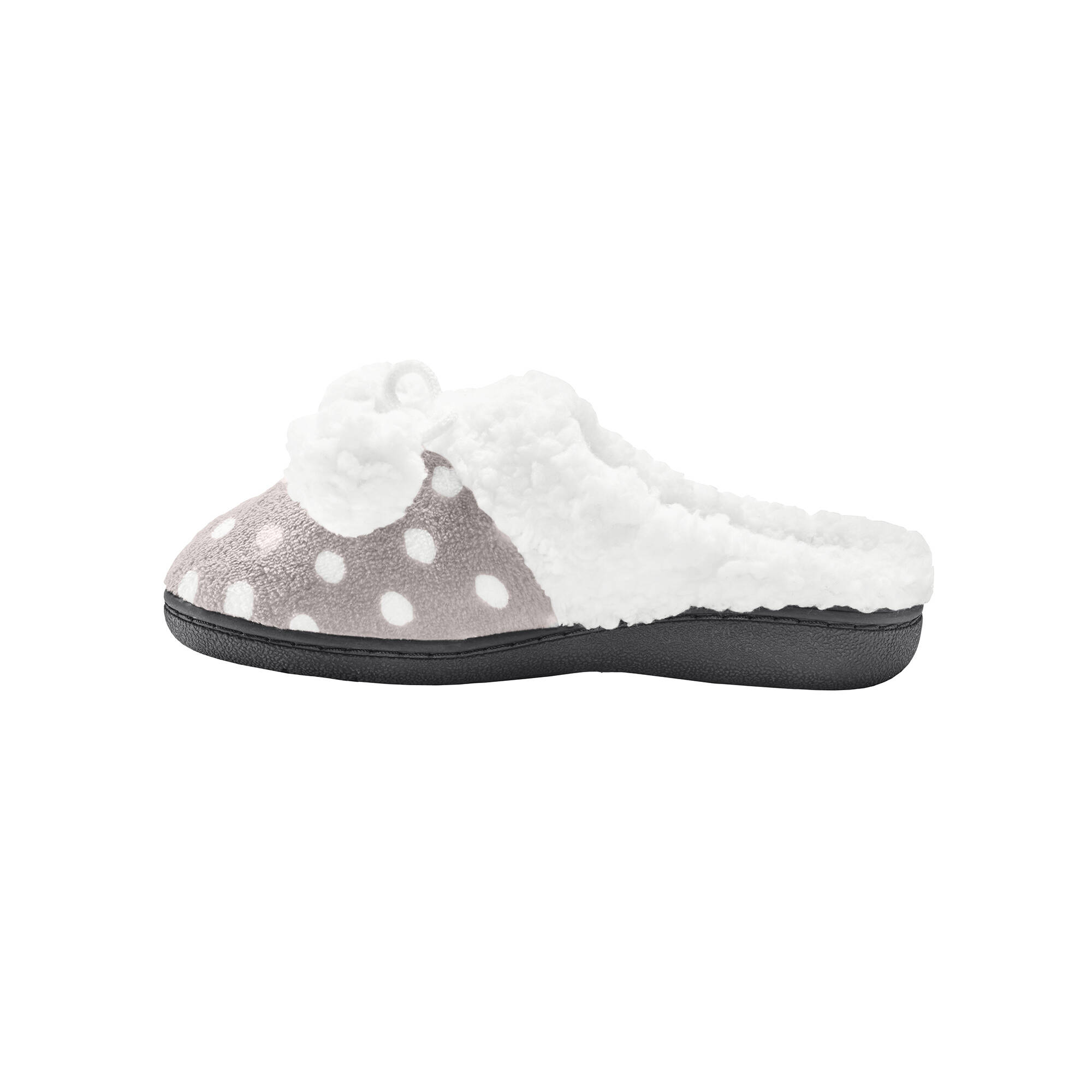 Chaussons mules polaires imprimées pois