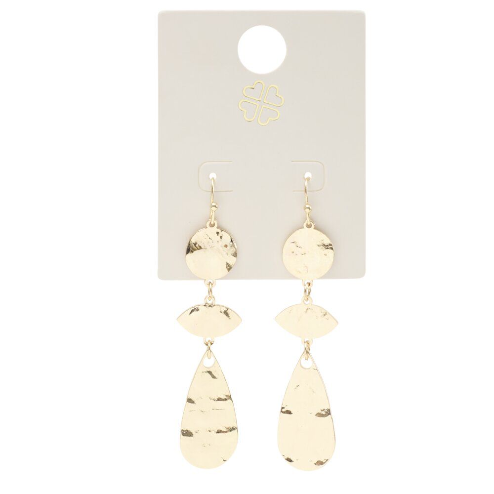 Boucles d'oreilles métal martelé doré L4cm