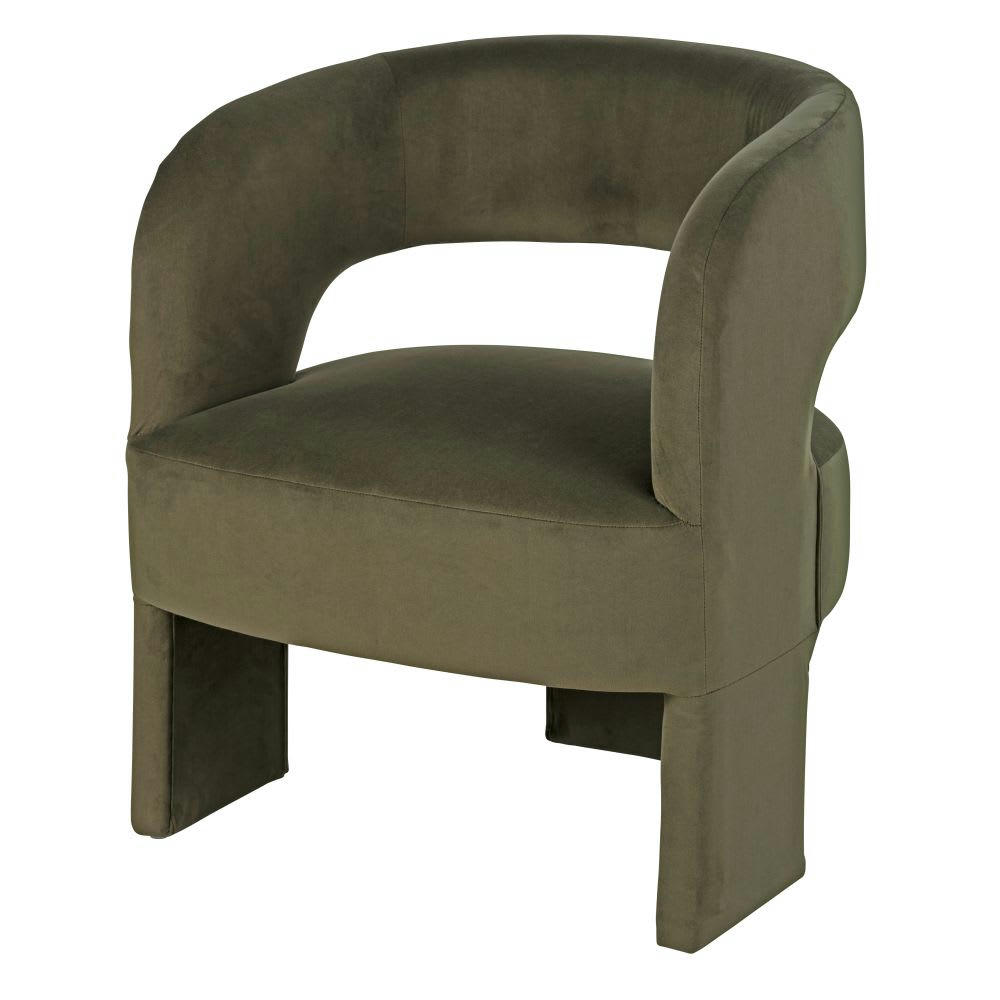 Sheep - Fauteuil tripode en velours vert kaki