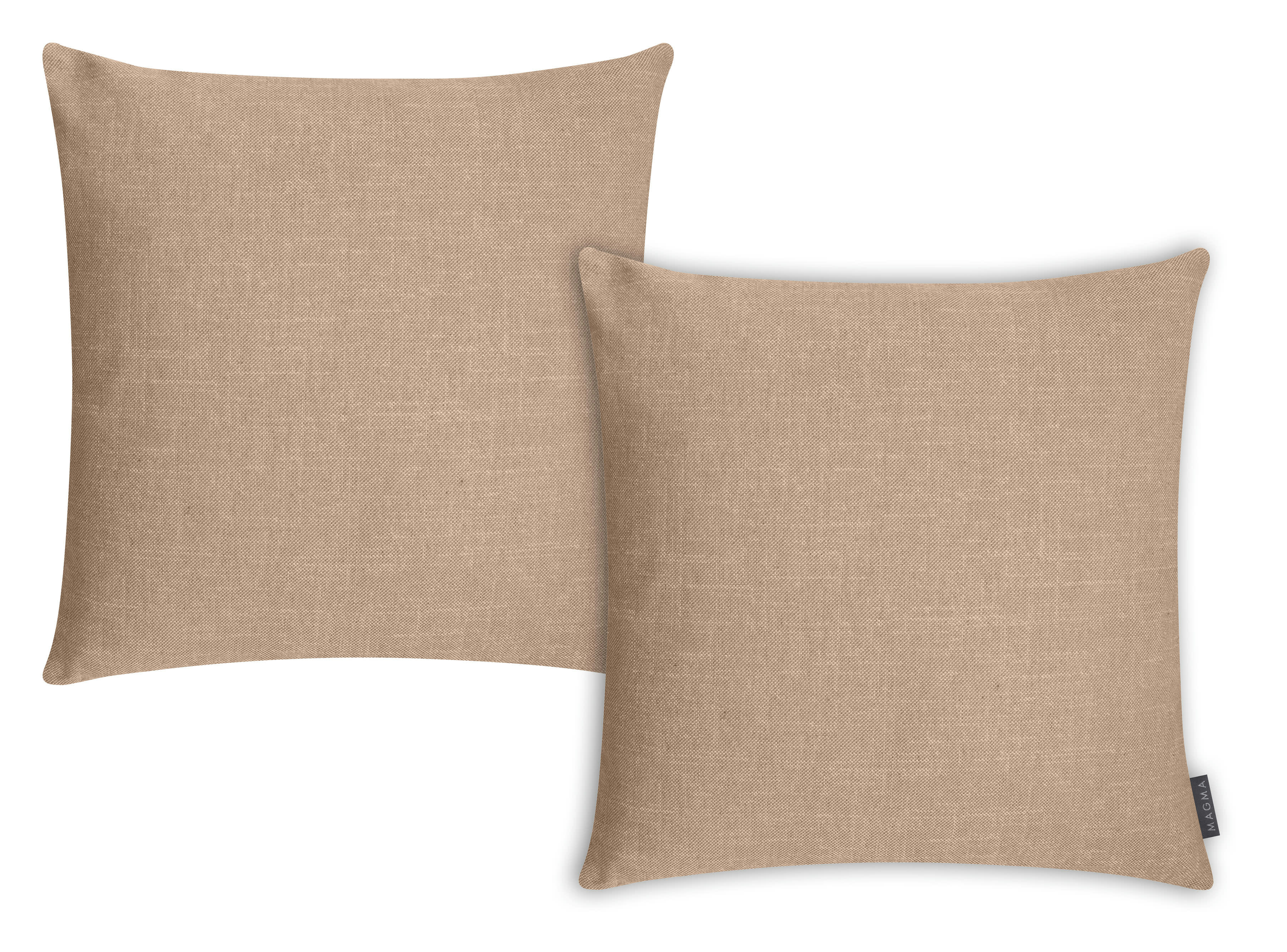 RIVA - Housses de coussin jacquard chiné caramel -Lot de 2-50x50