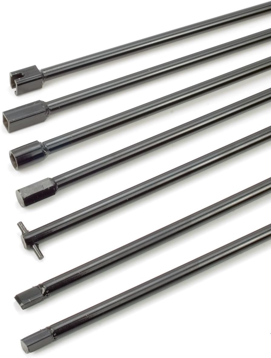 Steelman 7-Piece Spare Tire Retrieval Tool Kit, Lower and Raise Cradle-Suspended Tires, Flat, Pin, Hex, 12-mm Square, Slotted, ⅜-inch Square Heads