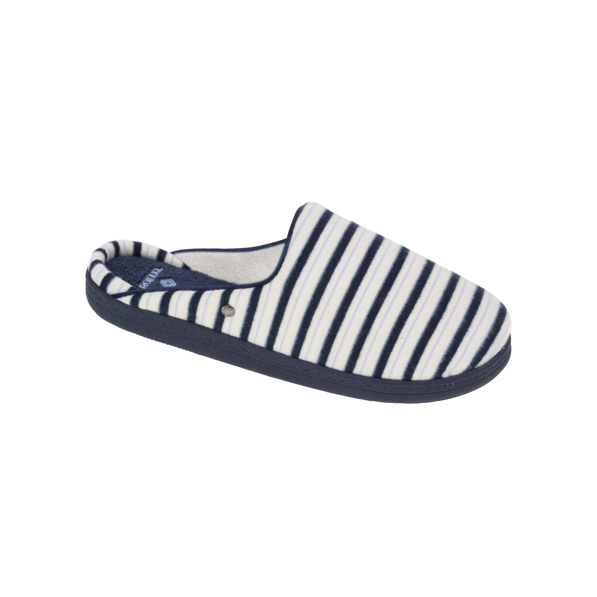 Mules ergonomiques en velours rayé