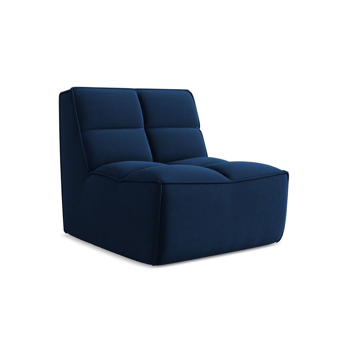 LaMiaSofa Bankmodule midden Belluno - velours - koningsblauw - 80x93x75