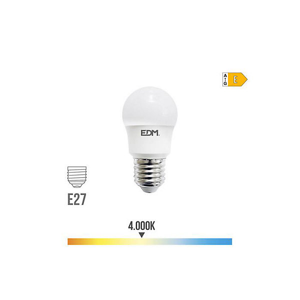 Ampoule sphérique LED E27 8,5W 940 lm 4000K lumière du jour EDM - EDM 98726