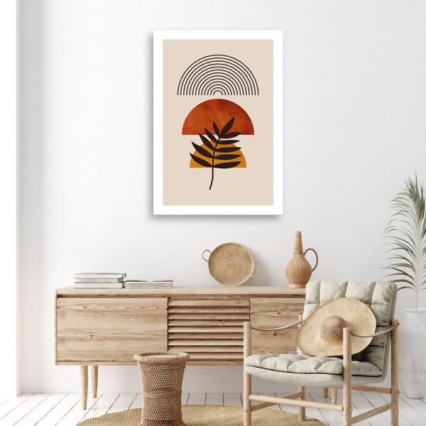 Feeby Obraz na płótnie, Gałązka i tęcza boho 40x60
