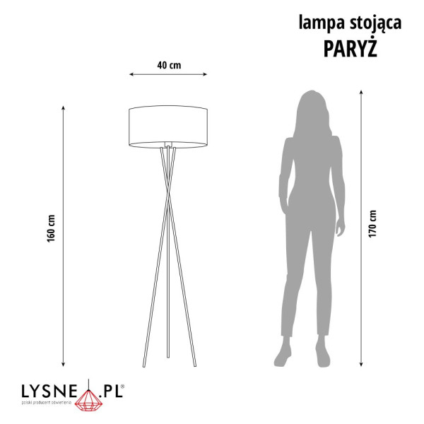 Lampa podłogowa PARYŻ nowoczesna do pokoju młodzieżowego Czarny/ Czerwony