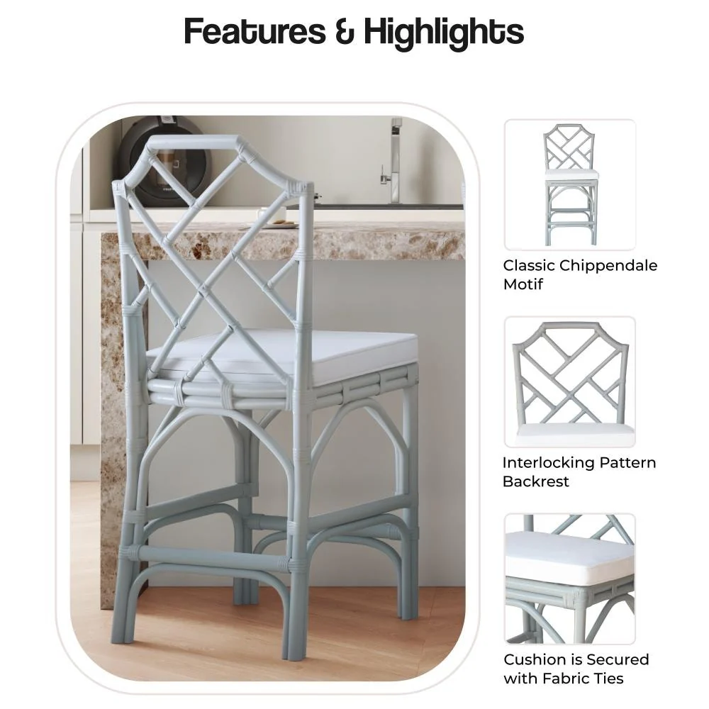 Kara Rattan Counter Stool (Set of 2)