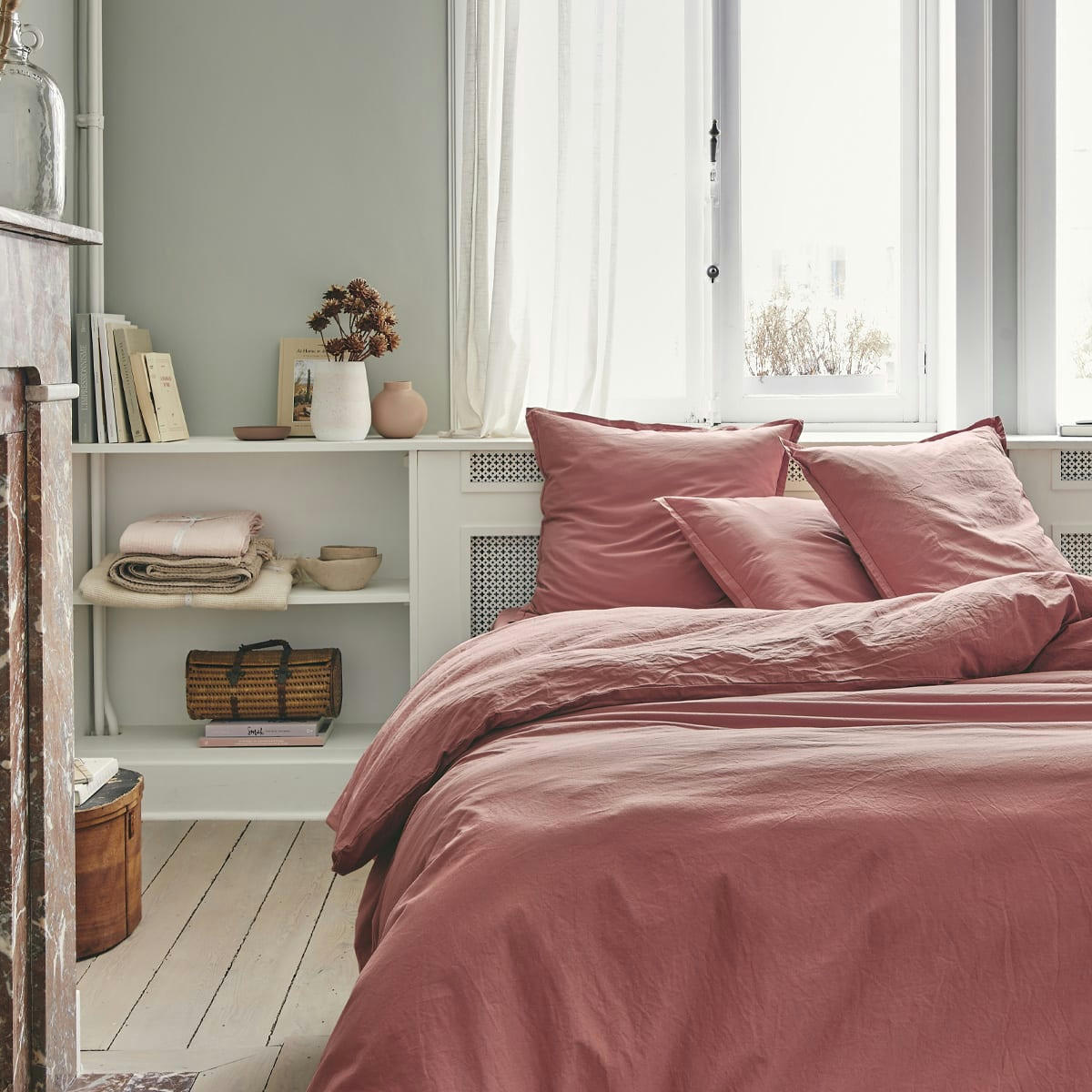 TOUT DOUX - Drap housse en coton rose 90x200