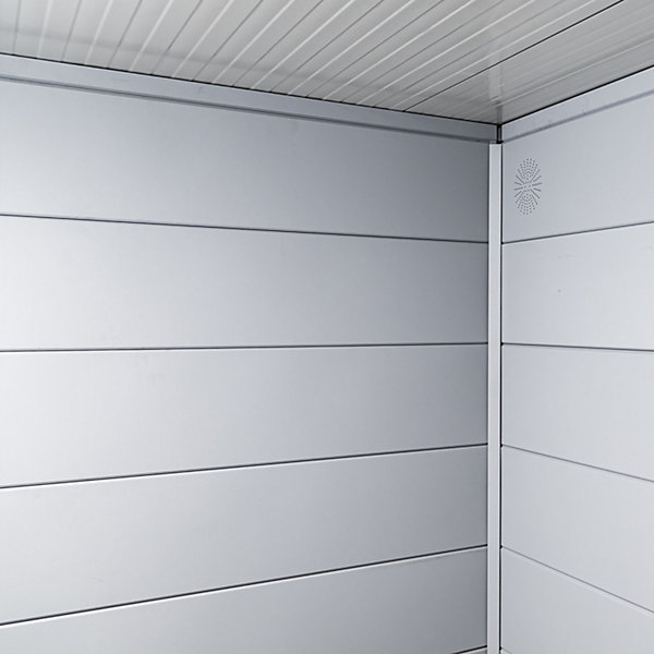 Abri en acier de 7,1m² Anthracite - Option kit éléctrique   parois intérieures - Classico 3024 TELLURIA