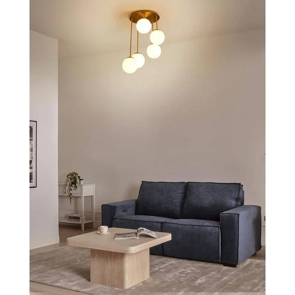 RIANA - Plafondlamp 5 lichten - Messing - IJzer