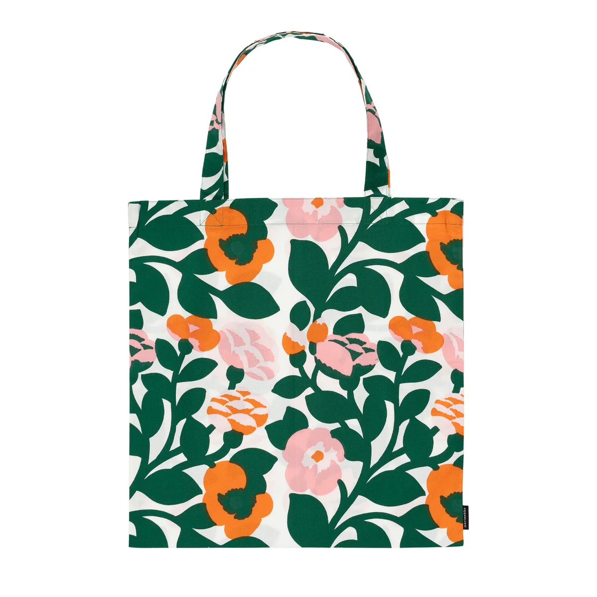 Marimekko - Pieni Green Green Tasche, 44 x 43 cm, weiß / grün / pink / orange