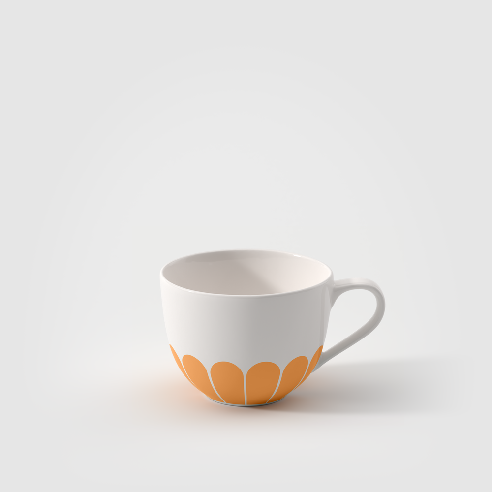 Fleur Coffee cup - Yellow, 5.5 oz, Premium Porcelain
