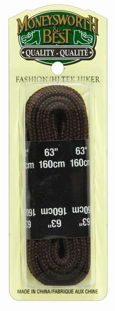 Moneysworth & Best Round Hiking Shoe Laces, Assorted Sizes, Brown