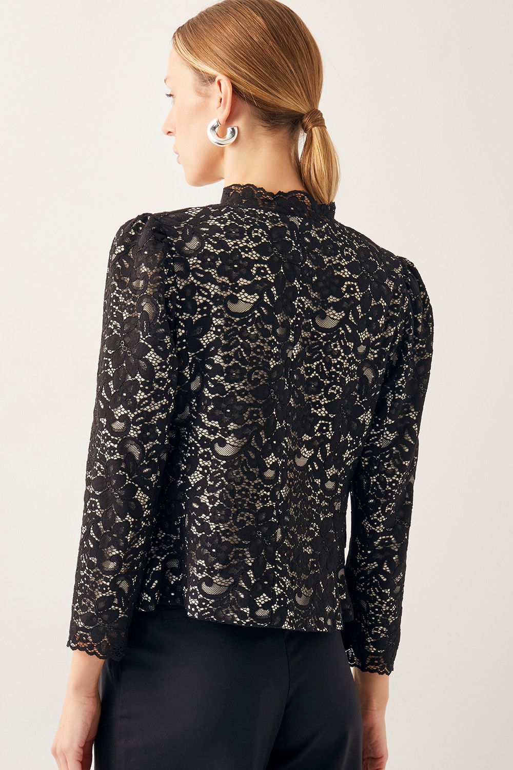 Monsoon Ria Lace Blazer Black