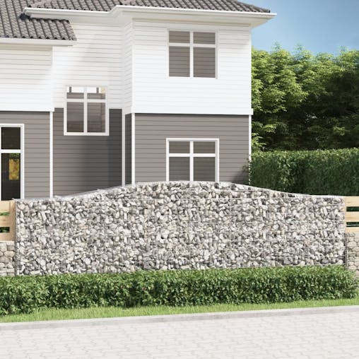 NNEVL Arched Gabion Baskets 3 pcs400x50x120/140 cmGalvanised Iron