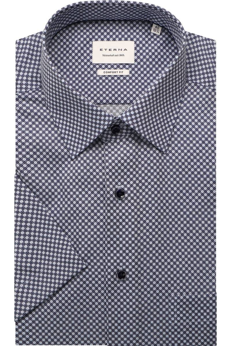 ETERNA Comfort Fit Hemd blau, Bedruckt
