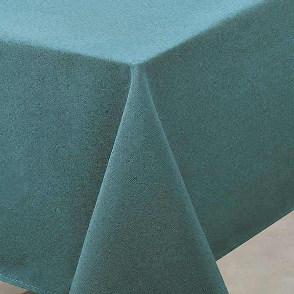 Nappe déperlante anti-taches- Effet lin (145x240 cm - Bleu Paon)