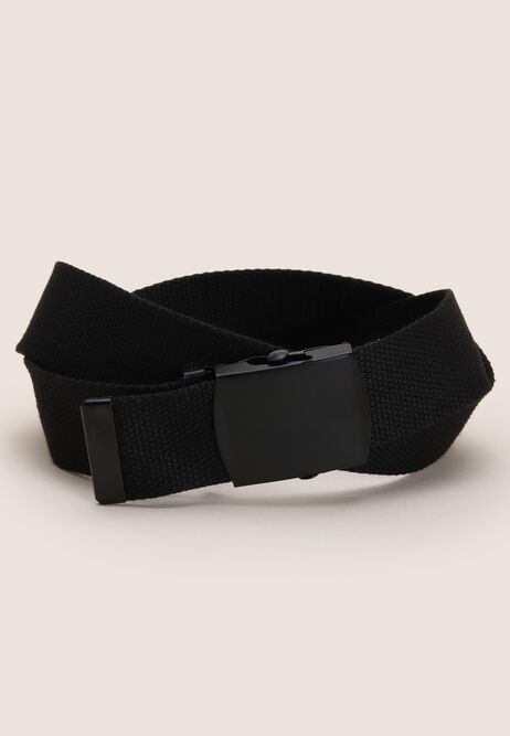 Mens Black Plain Webbing Belt