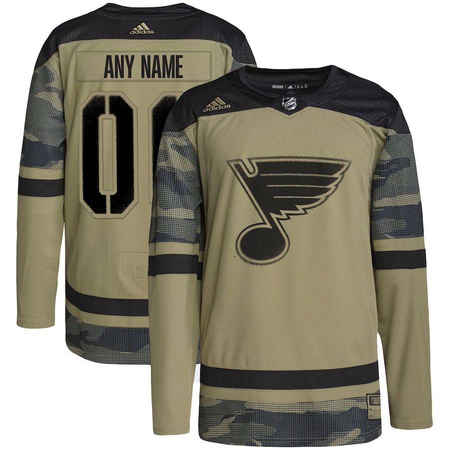 St. Louis Blues adidas Military Appreciation Team Authentic Custom Practice Jersey - Camo
