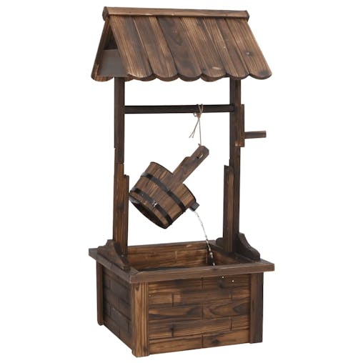 NNEVL Wishing Well Fountain with Pump 57x50x112 cm Solid Wood Fir