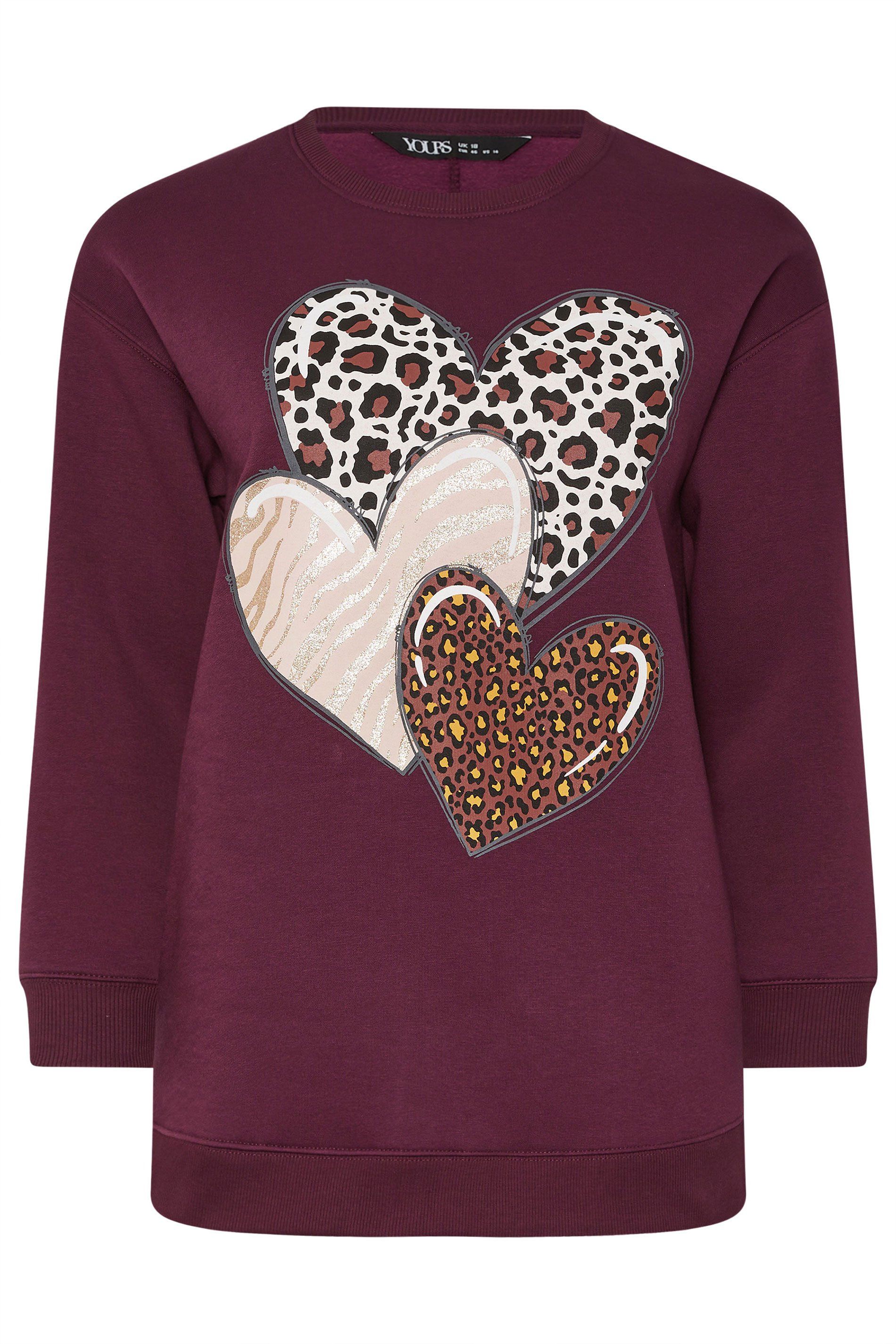 Yours Triple Heart Print Sweatshirt