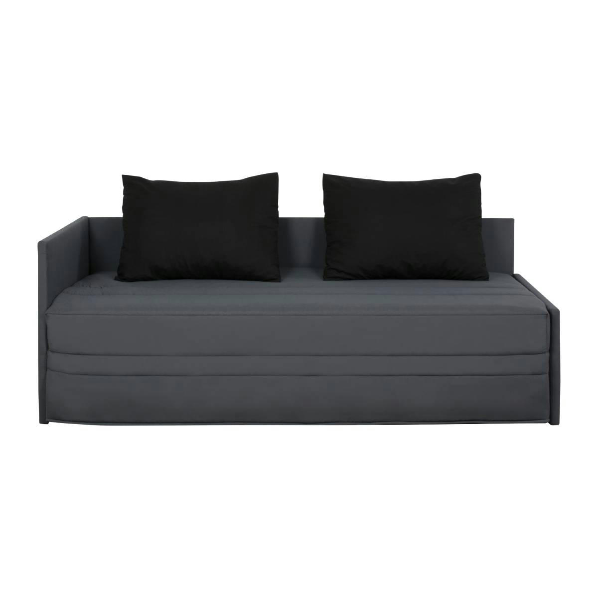 GIGOGNE - Banquette gigogne, 195 x 93 x 85, matelas Dunlopillo, gris-noir