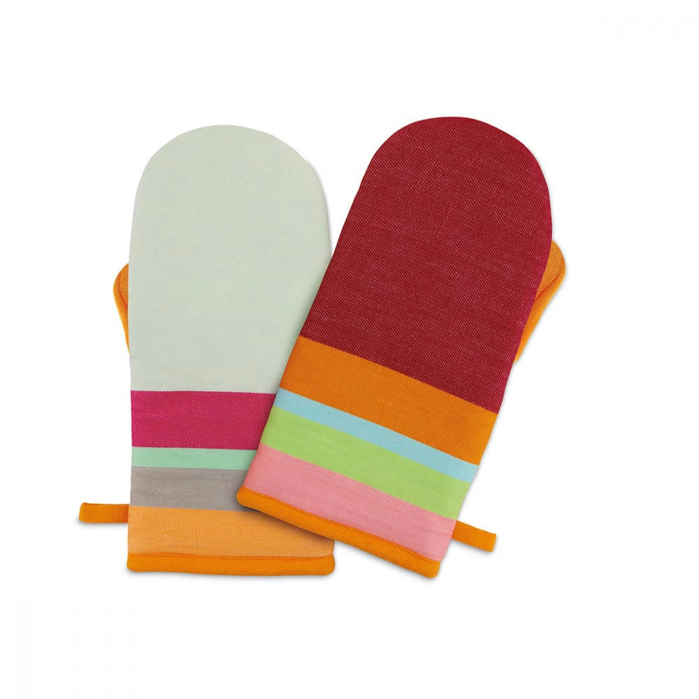 - Set de 2 gants de cuisine coton orange