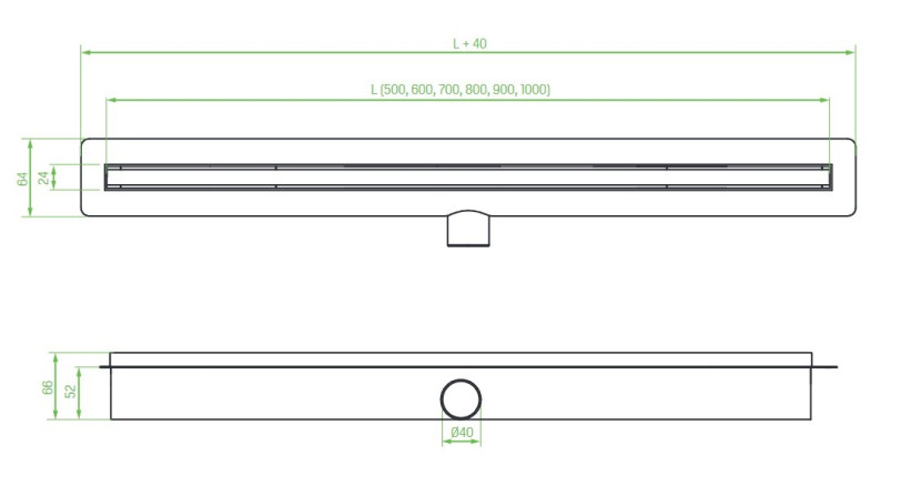 Odpływ Liniowy 70 cm Różowe Złoto Slim