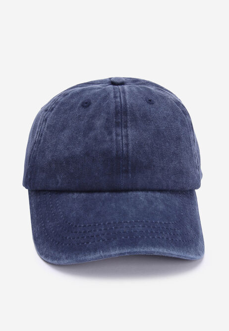 Mens Blue Wash Cotton Baseball Cap
