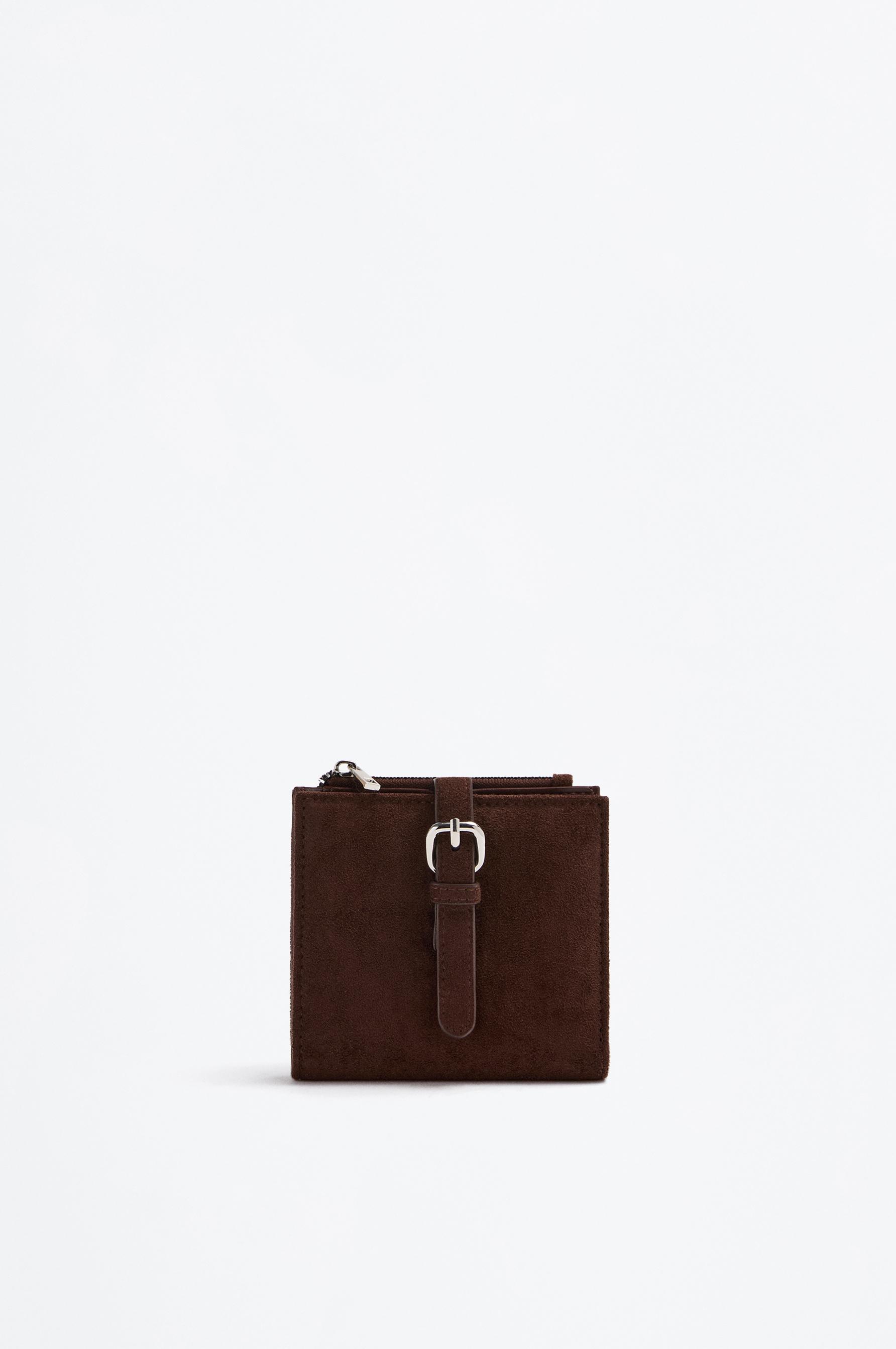 Cartera efecto suede detalle cinturón